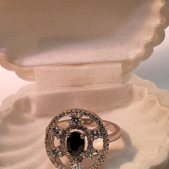 Elite New .925 Sterling Silver Sapphire & AAA Grade Australian CZ Ring Size 8 - Picture 7 of 11